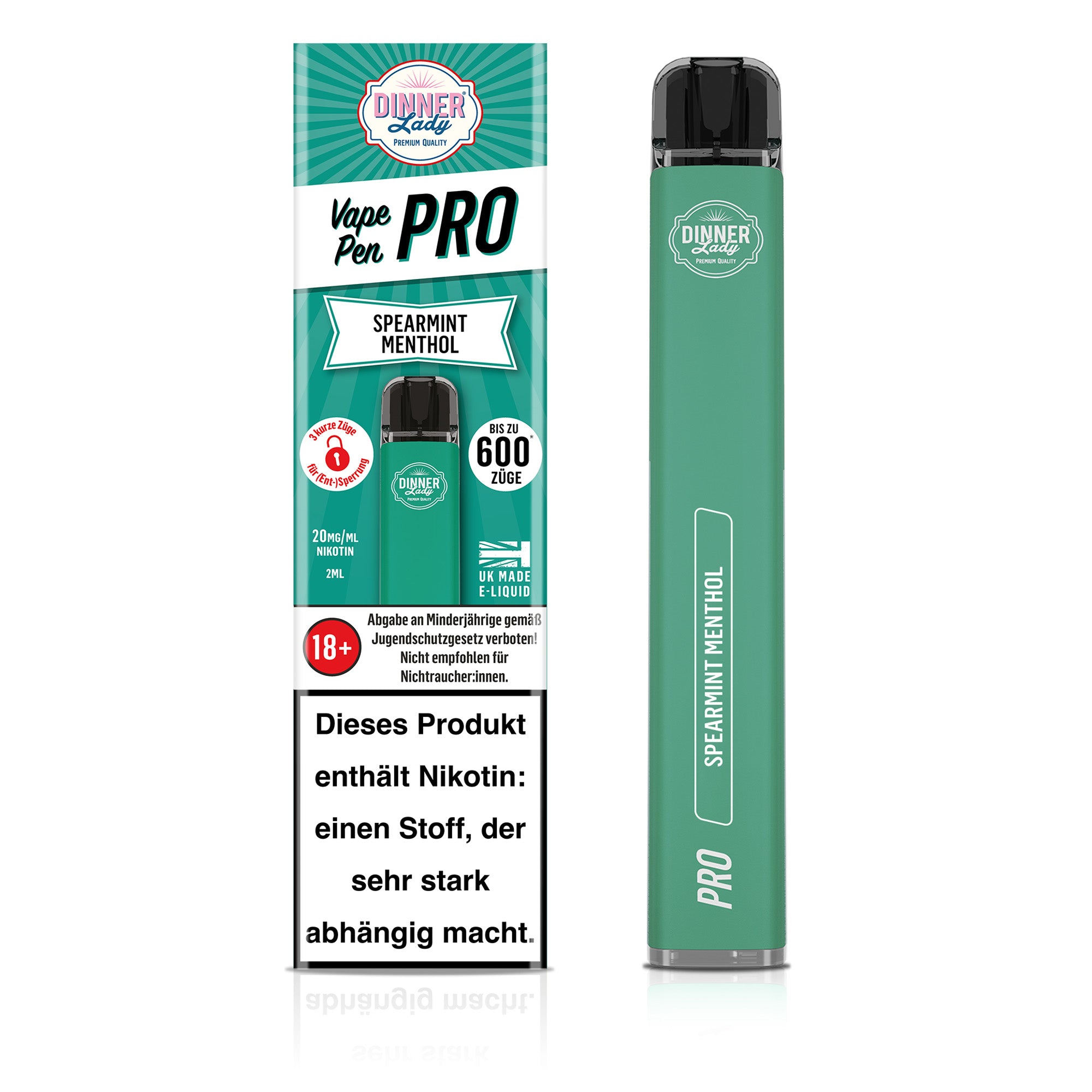 Dinner Lady Vape Pen Pro - Spearmint Menthol