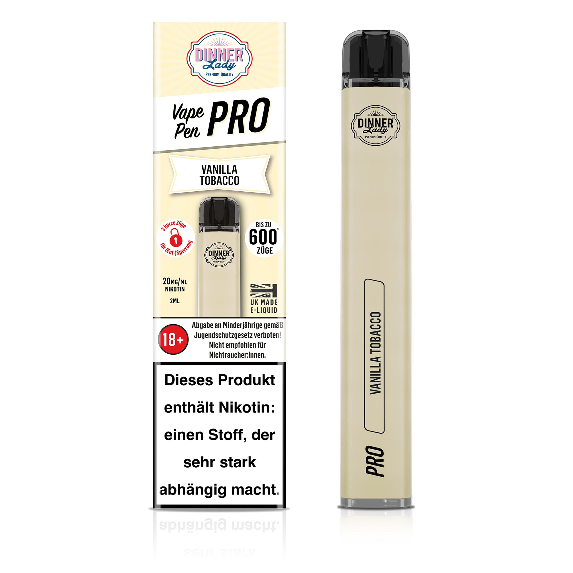 Dinner Lady Vape Pen Pro - Vanilla Tobacco