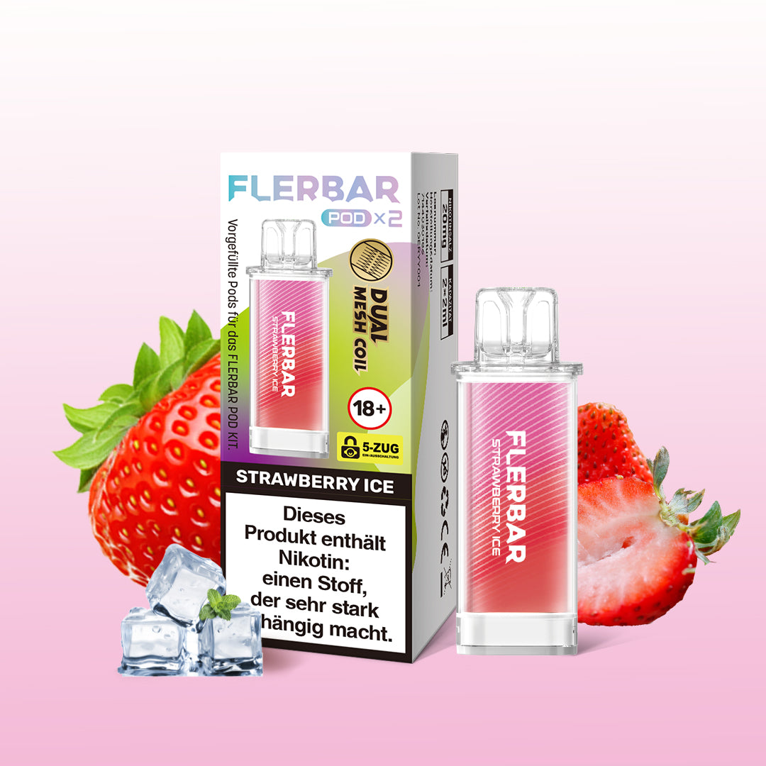 Flerbar Pod - Strawberry Ice - 2er Pack